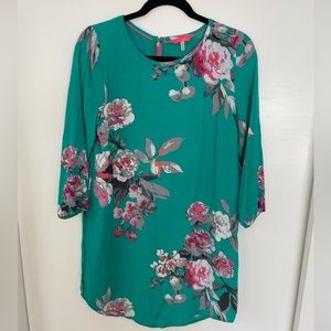 Joules Dress | Size 8 | floral mini dress | 3 quarter sleeve